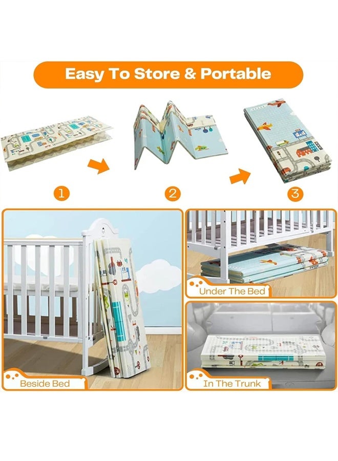 Beauenty Baby Play Mat, 200 * 180 * 1CM Waterproof Non-Slip Large Reversible Playmat Crawling Mat, Extra Thick Soft Baby Playmats for Playing or Camping Mat Bedroom Living Room Plush Carpet Area - Image 5